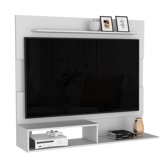 Panel de Tv Ascher, Blanco, con Espacio Para Televisor de Hasta 55 Pulgadas