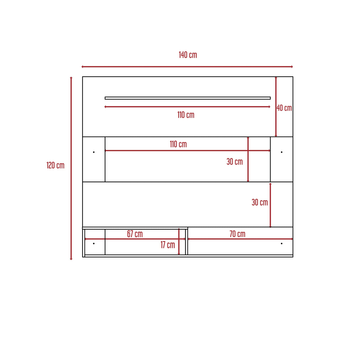 Panel de Tv Ascher, Blanco, con Espacio Para Televisor de Hasta 55 Pulgadas (vista 6)