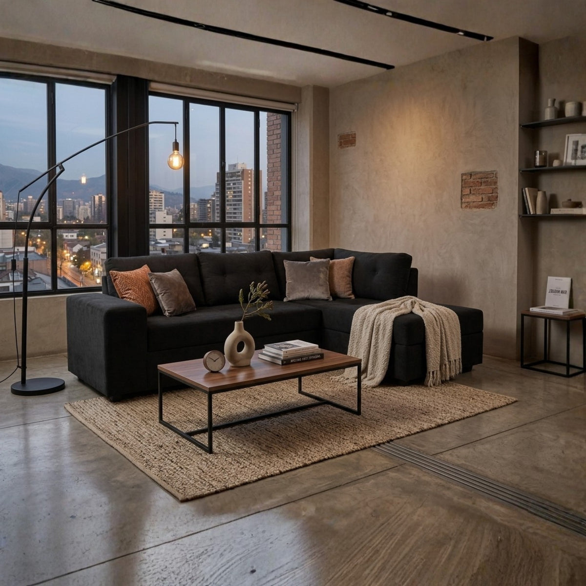 Sofa Seccional Praga Derecho Felpa