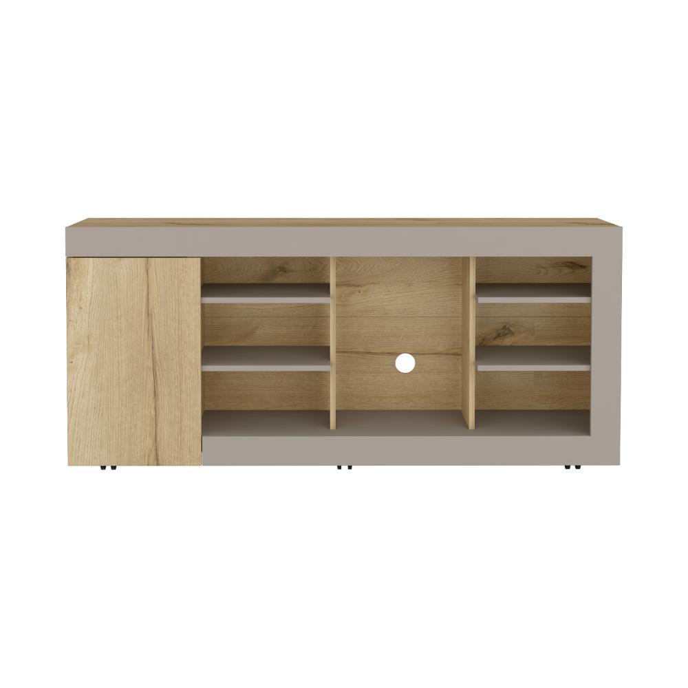 Mesa Para Tv Sahar, Café Claro y Cocoa, para Tv de hasta 65" con una Puerta Abatible y Tres Entrepaños (vista 6)