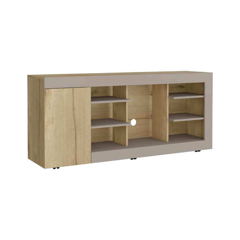 Mesa Para Tv Sahar, Café Claro y Cocoa, para Tv de hasta 65" con una Puerta Abatible y Tres Entrepaños (vista 5)