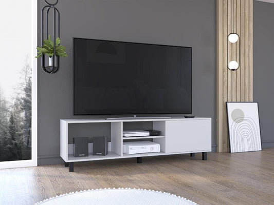 Rack Tv 65" Tunez Una Puerta, Color Blanco