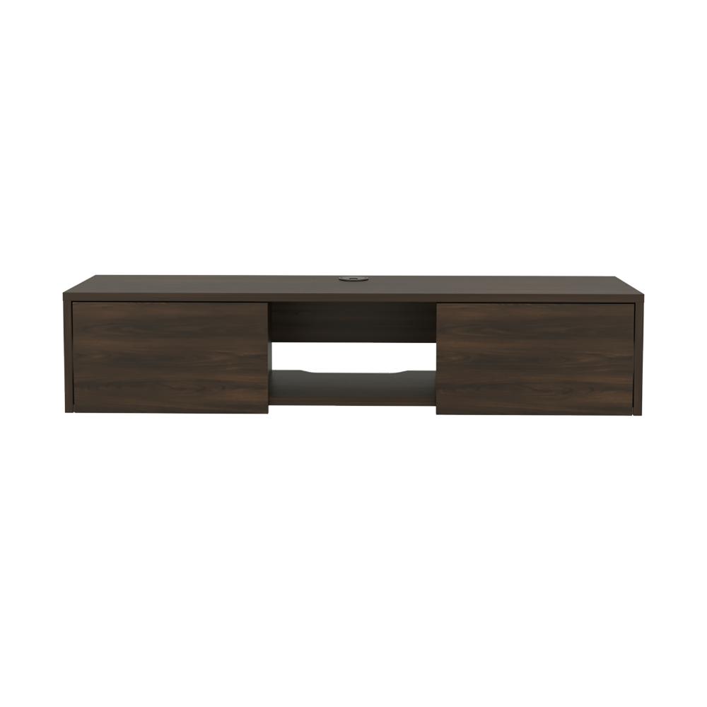 Mesa Para Tv Flotante Gleid, Nogal Europeo, con Dos Puertas Abatibles (vista 7)