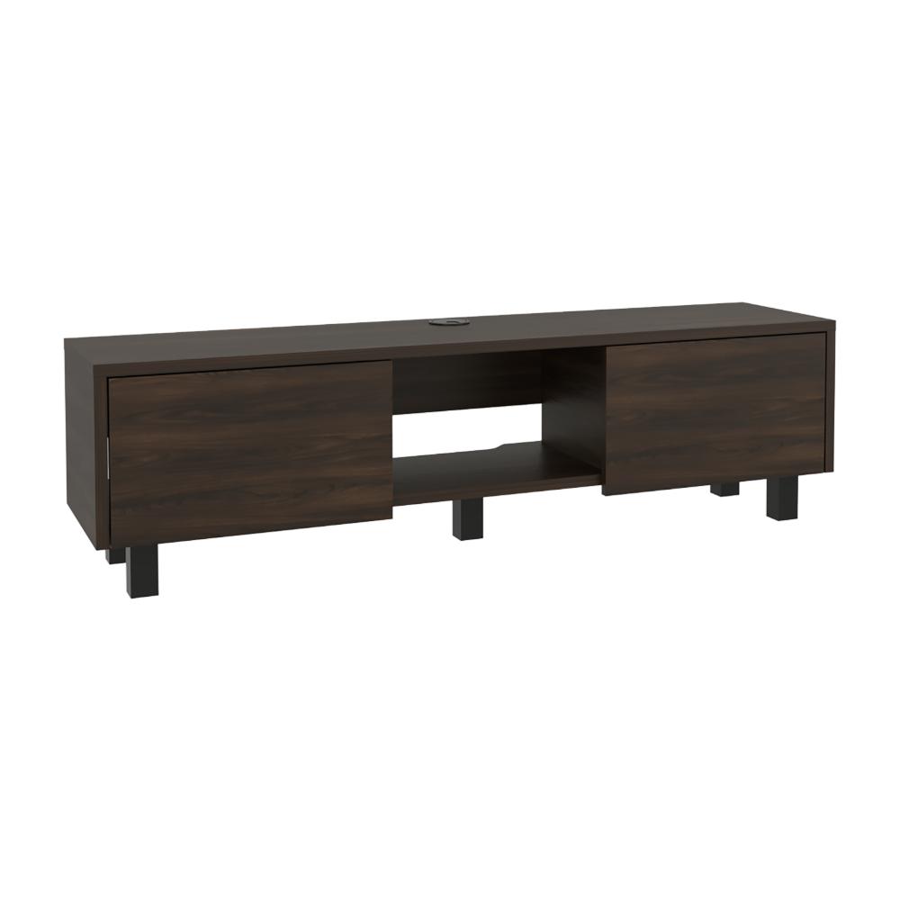 Mesa Para Tv Flotante Gleid, Nogal Europeo, con Dos Puertas Abatibles (vista 6)