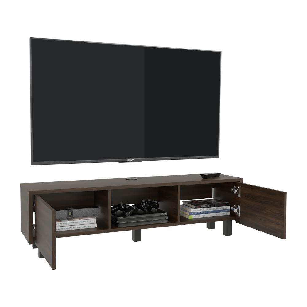 Mesa Para Tv Flotante Gleid, Nogal Europeo, con Dos Puertas Abatibles (vista 2)