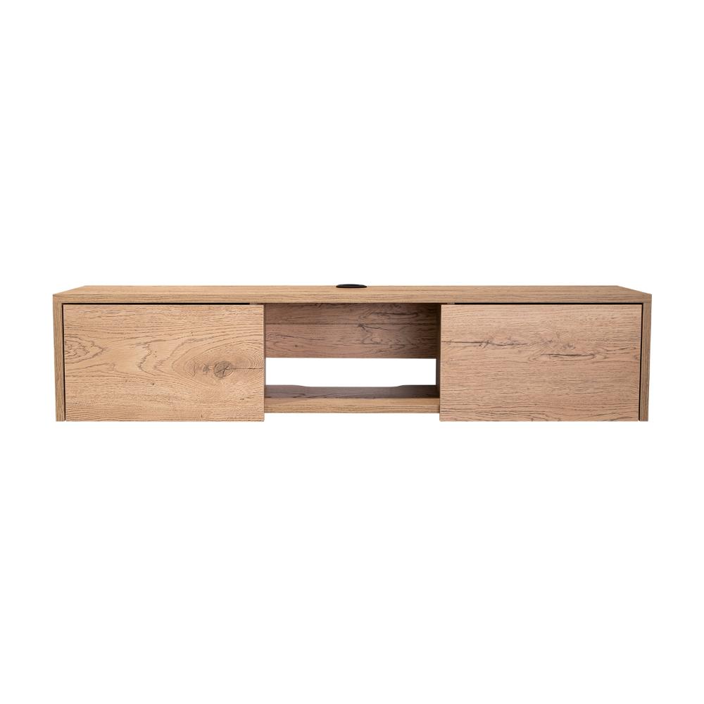 Mesa Para Tv Flotante Gleid, Macadamia, con Dos Puertas Abatibles (vista 13)