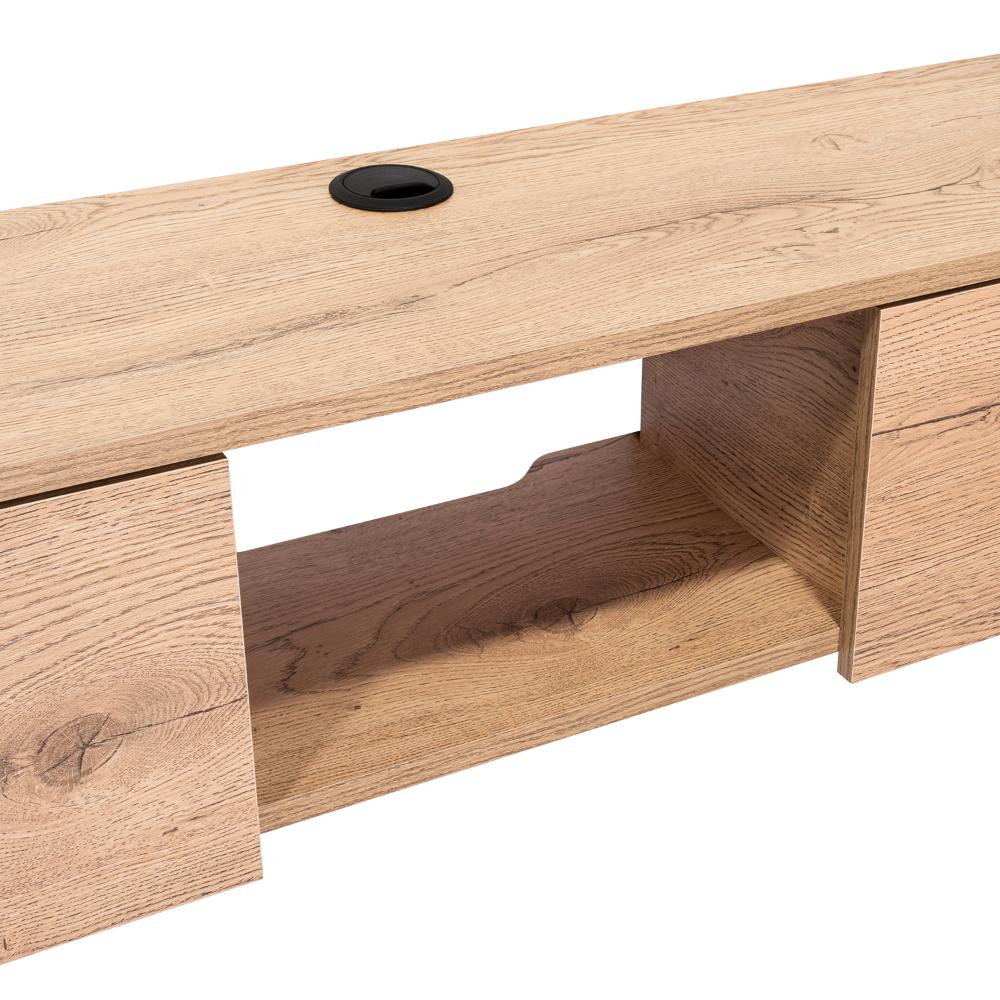 Mesa Para Tv Flotante Gleid, Macadamia, con Dos Puertas Abatibles (vista 7)