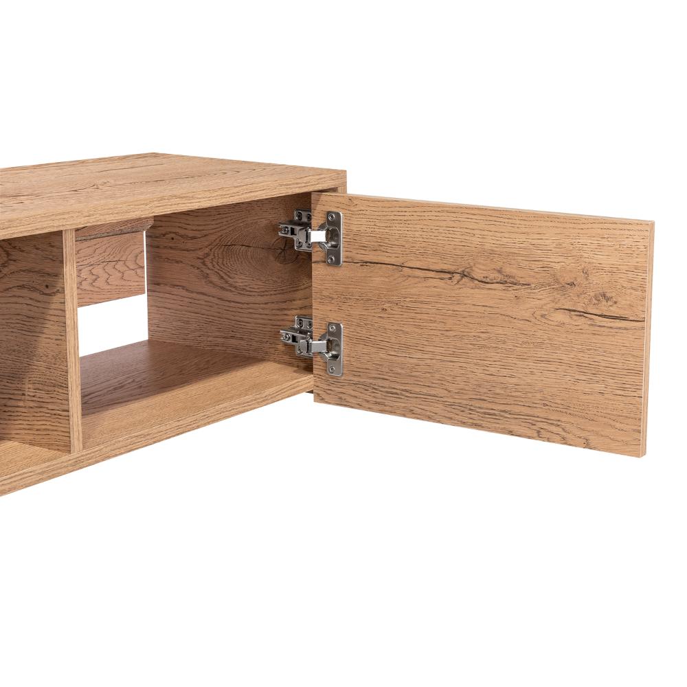 Mesa Para Tv Flotante Gleid, Macadamia, con Dos Puertas Abatibles (vista 9)