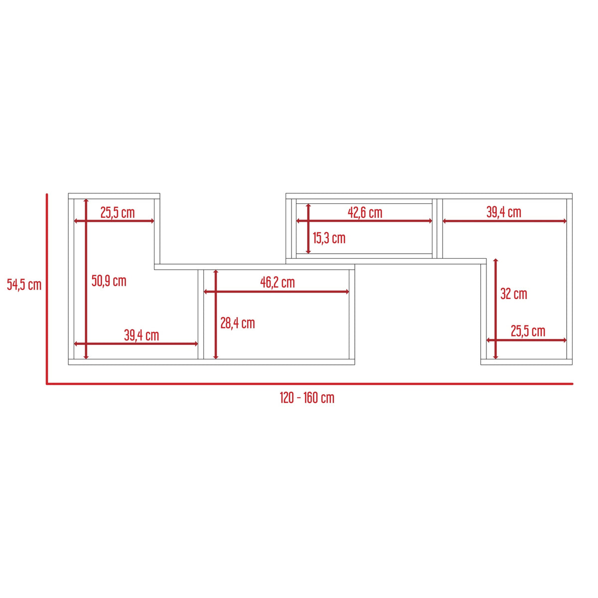 Mesa Para Tv Ascher, Wengue, con Espacio Para Televisor de 40 Pulgadas Hc (vista 7)