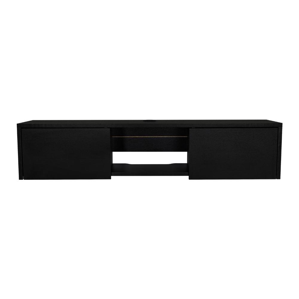 Mesa Para Tv Flotante Gleid, Wengue, con Dos Puertas Abatibles (vista 4)