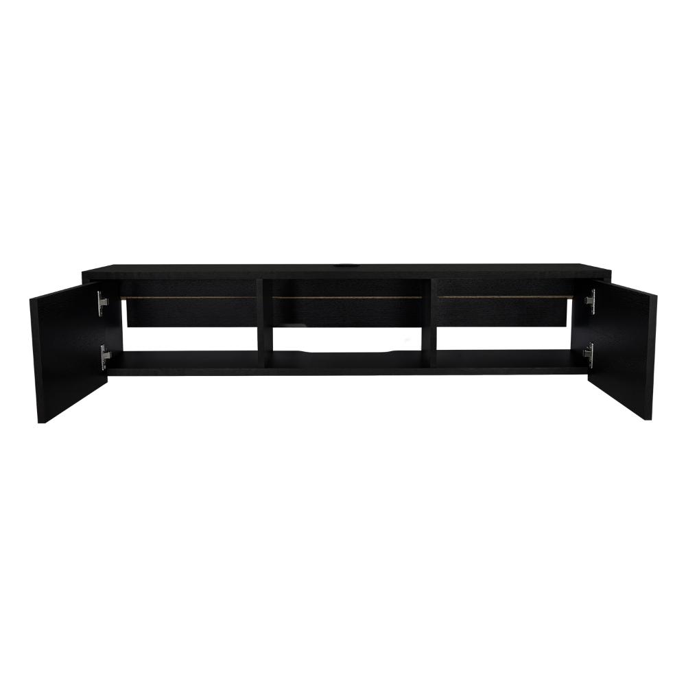 Mesa Para Tv Flotante Gleid, Wengue, con Dos Puertas Abatibles (vista 3)