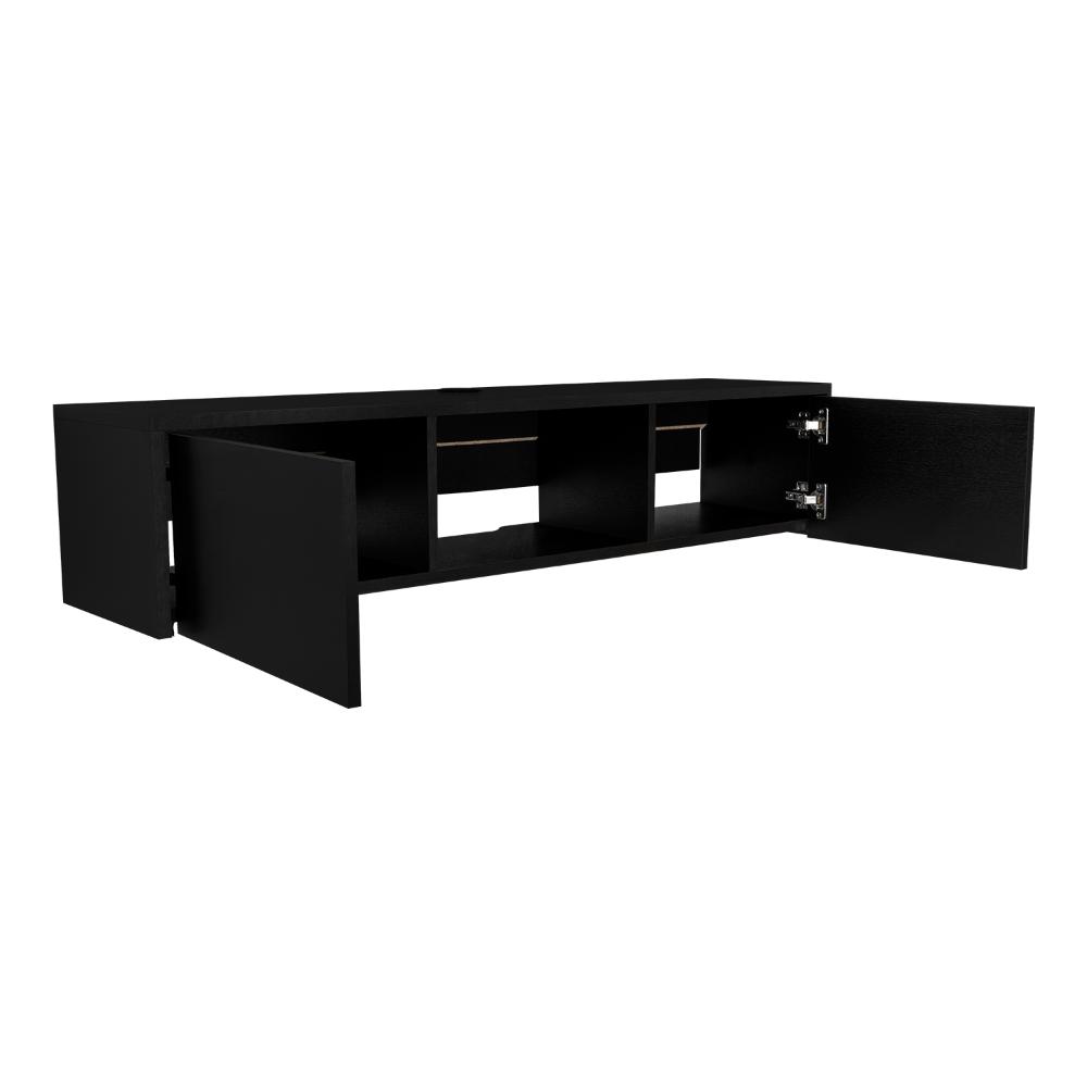 Mesa Para Tv Flotante Gleid, Wengue, con Dos Puertas Abatibles (vista 8)
