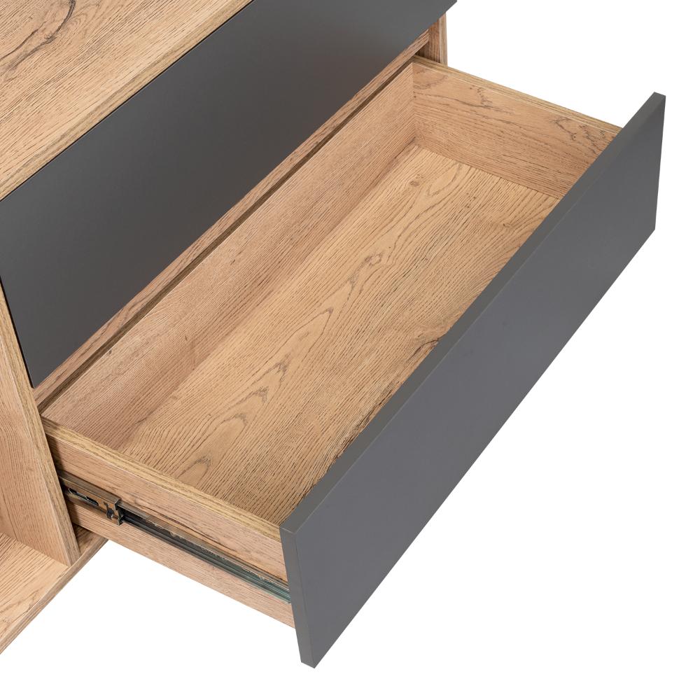 Mesa Para Tv Nashira, Macadamia y Plata Oscuro, con Espacio Para Televisor de Hasta 65 Pulgadas (vista 8)