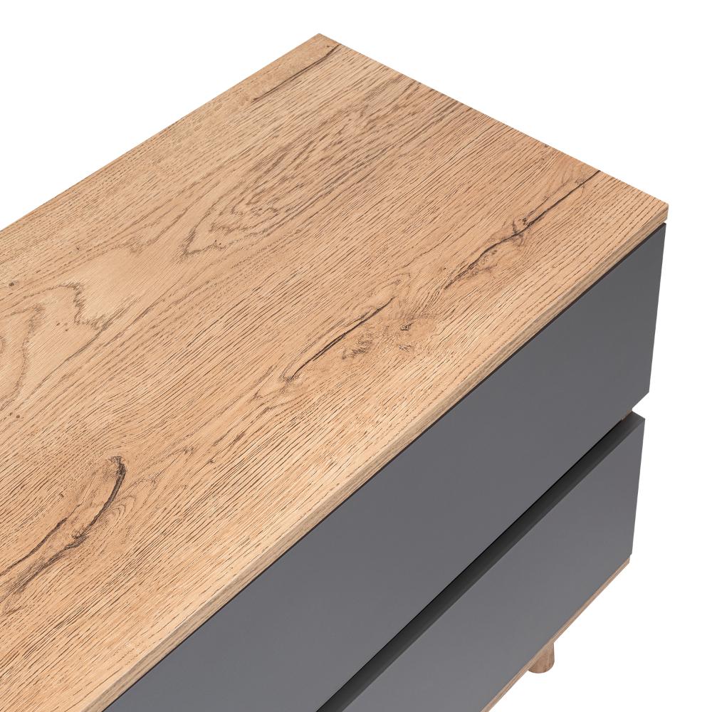 Mesa Para Tv Nashira, Macadamia y Plata Oscuro, con Espacio Para Televisor de Hasta 65 Pulgadas (vista 9)