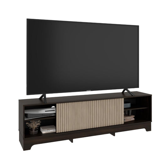 Mesa para TV Smith, Nogal Europeo y Roble Natural , con puerta corrediza