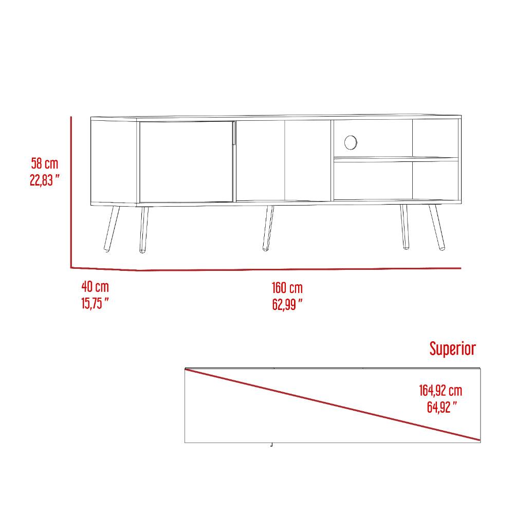 Mesa para TV Vulanno, Capri, con una puerta abatible 70" (vista 7)