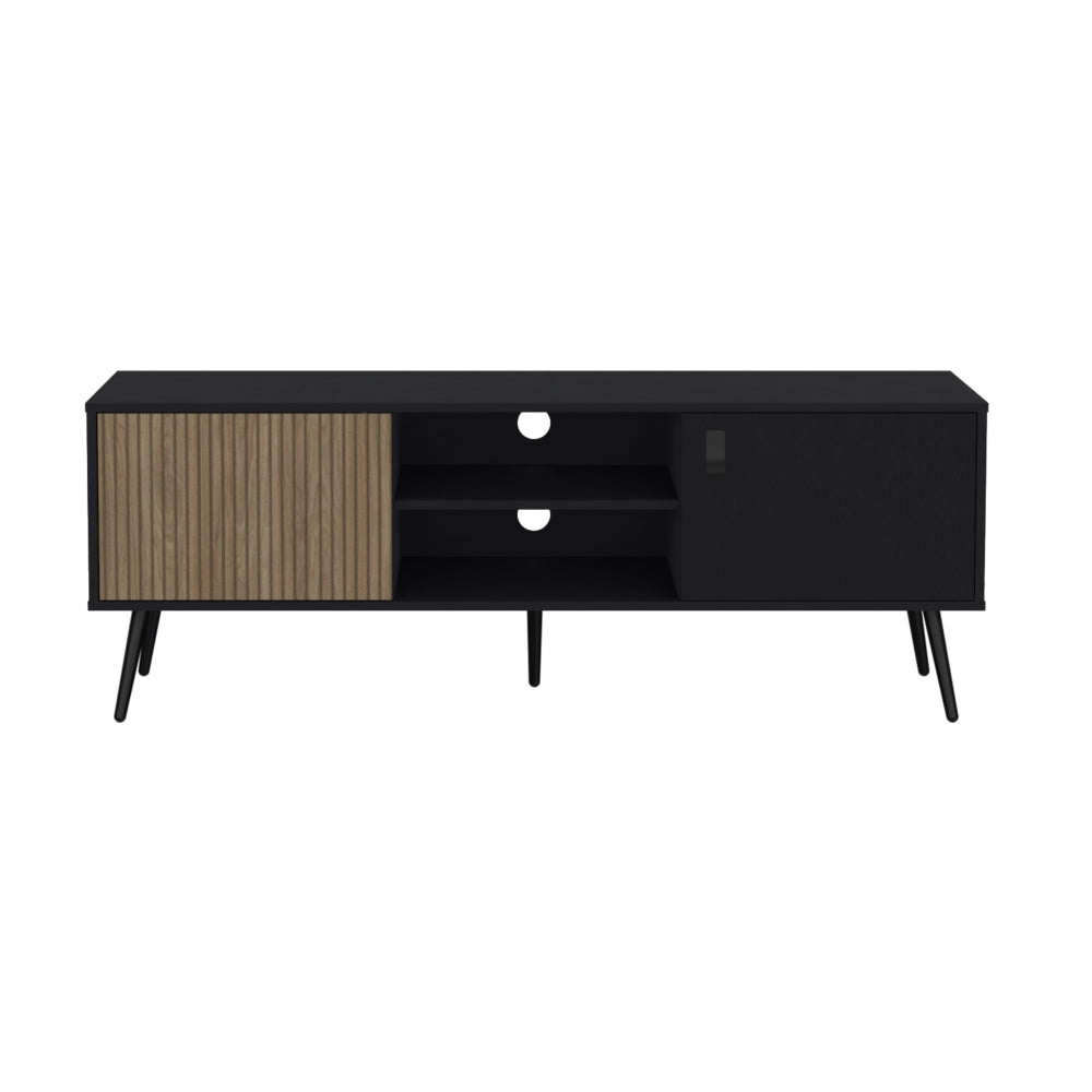 Rack Para Tv Funes Eco 150, Wengue, con espacio para ubicar objetos (vista 6)