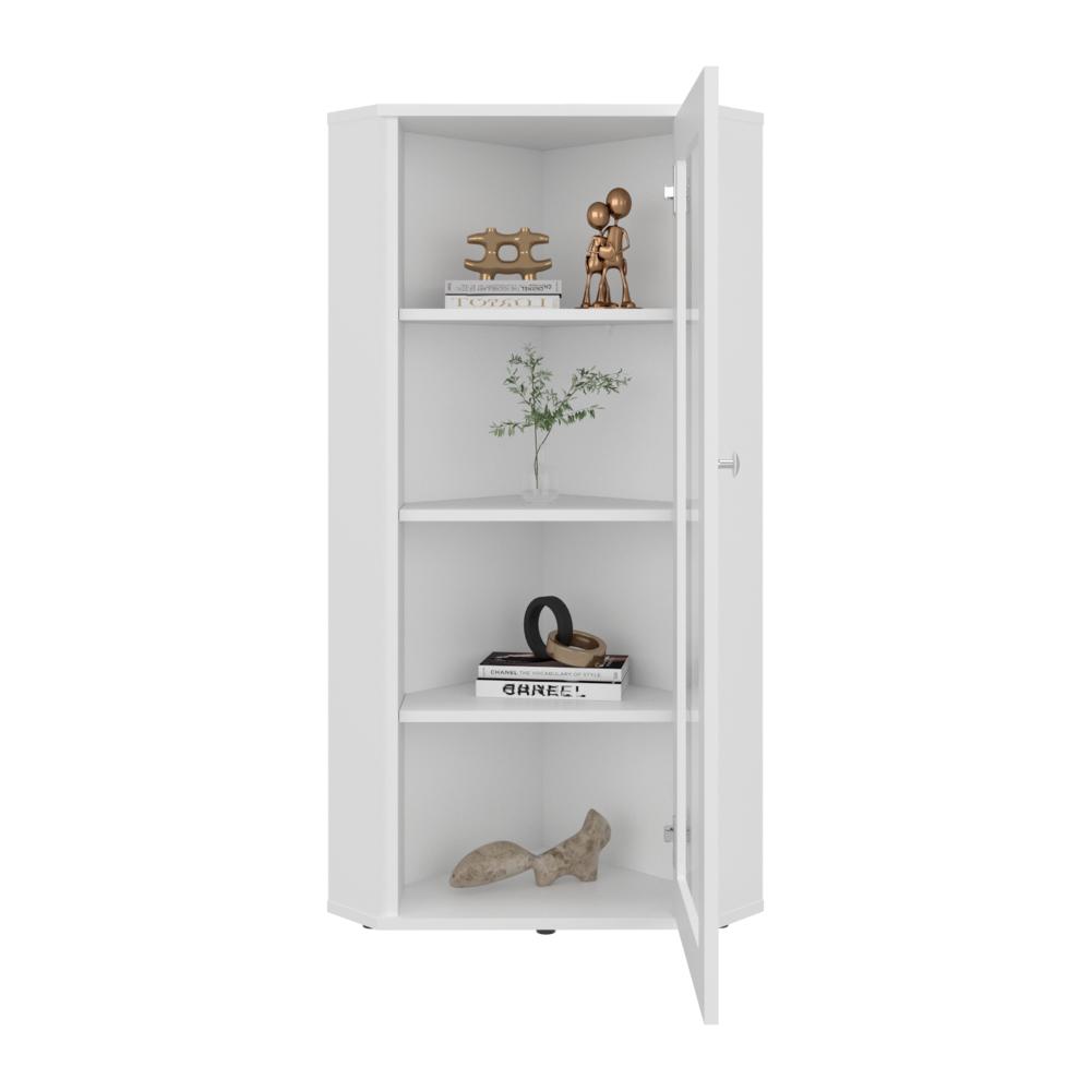 Vitrina Esquinera Genova Una Puerta Vidrio, Blanco (vista 4)