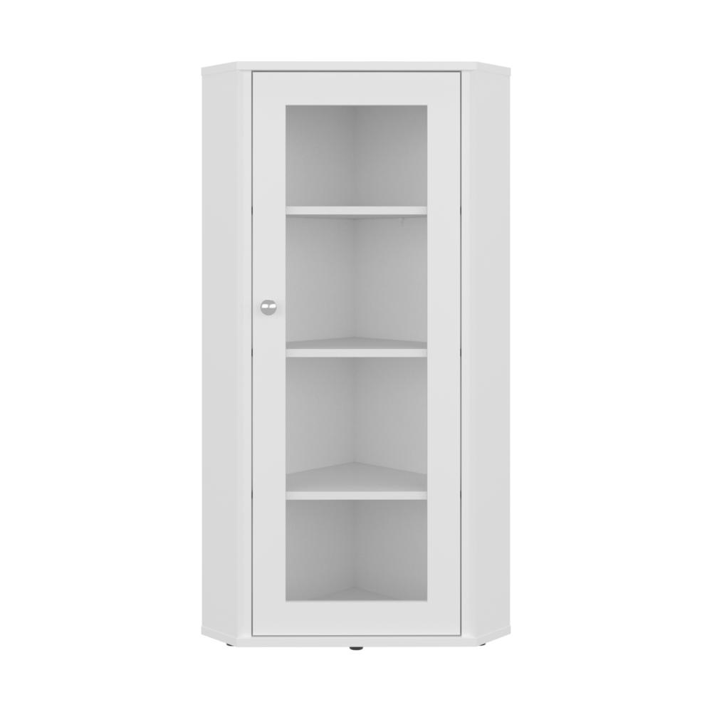 Vitrina Esquinera Genova Una Puerta Vidrio, Blanco (vista 7)